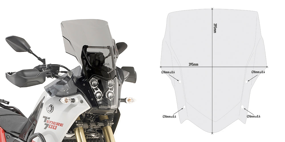 D2145S | SPECIFIC WINDSCREEN,SMOKED FOR YAMAHA TENERE 700 (21-24)