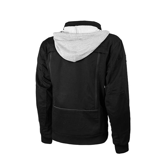 Black hoodie with gray hood on a white background