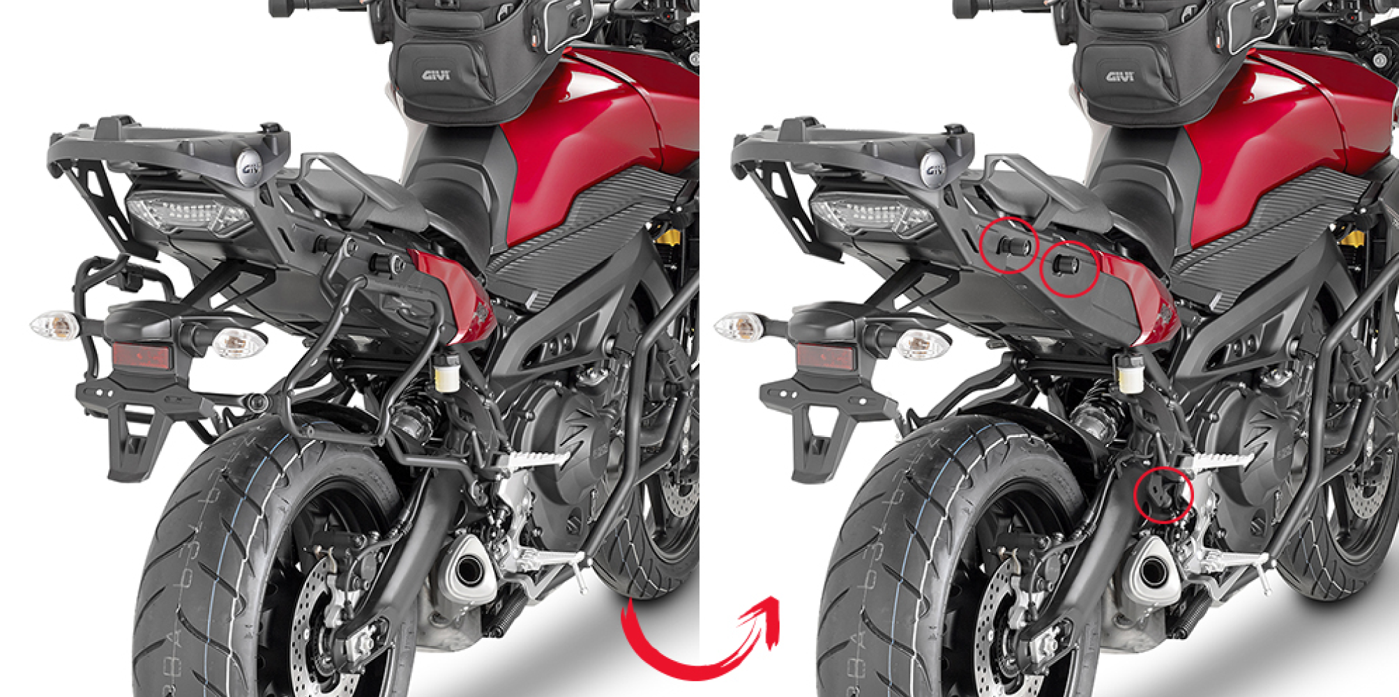 PLXR2122 | SPECIFIC RAPID RELEASE SIDE CASE HOLDER FOR YAMAHA MT 09 TRACER (15-17)