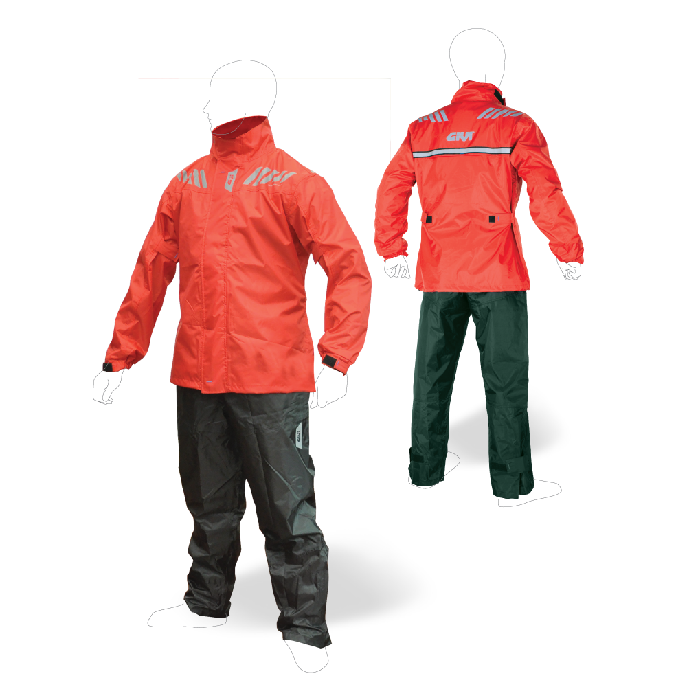 RRS04.AX GIVI RIDER TECH RAIN SUIT RED